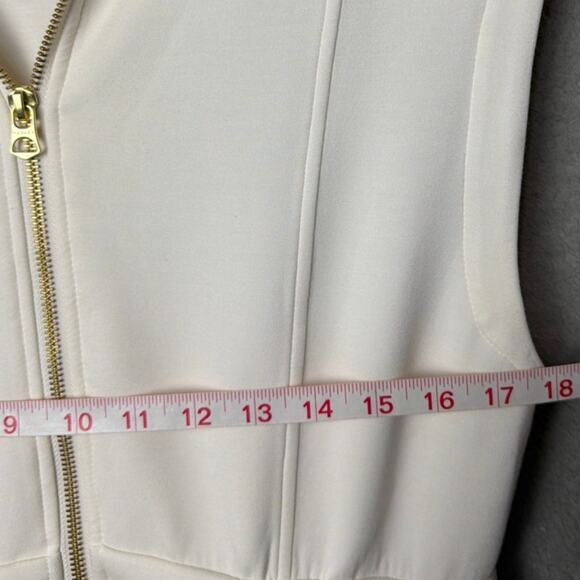 Varley Rosannah Zip Dress Egret Gold Zip Sporty Chic Athleisure Minimalist Sz M - Picture 6 of 9